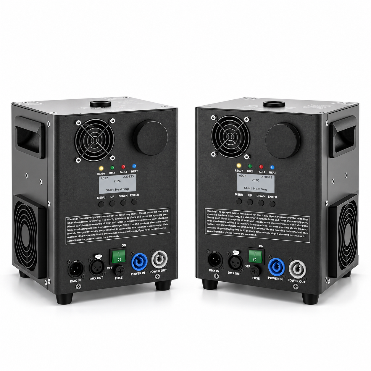 2x Cold Spark incl. 2x 200 g granulaat in lichtshow setting
